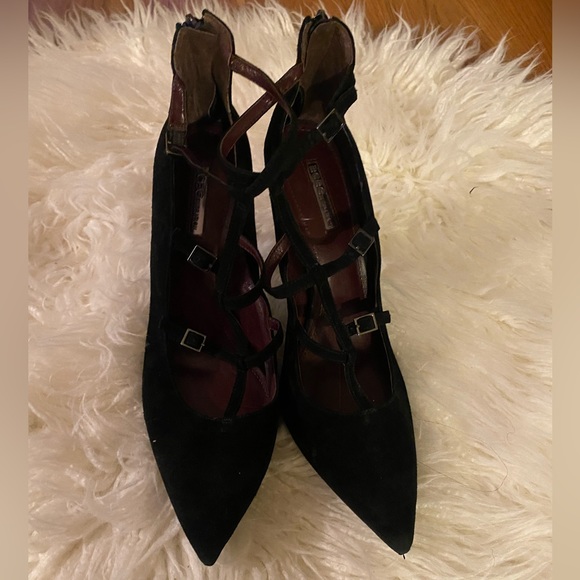 BCBGeneration Black suede caged pumps in a size 12 - Picture 3 of 6
